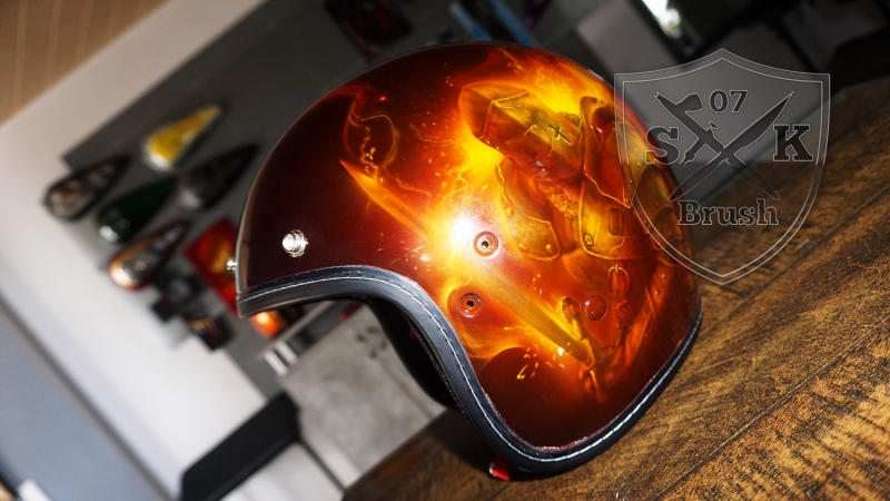 Harley-Davidson-Airbrush-Dragon-Fire-Komplett-Helm2