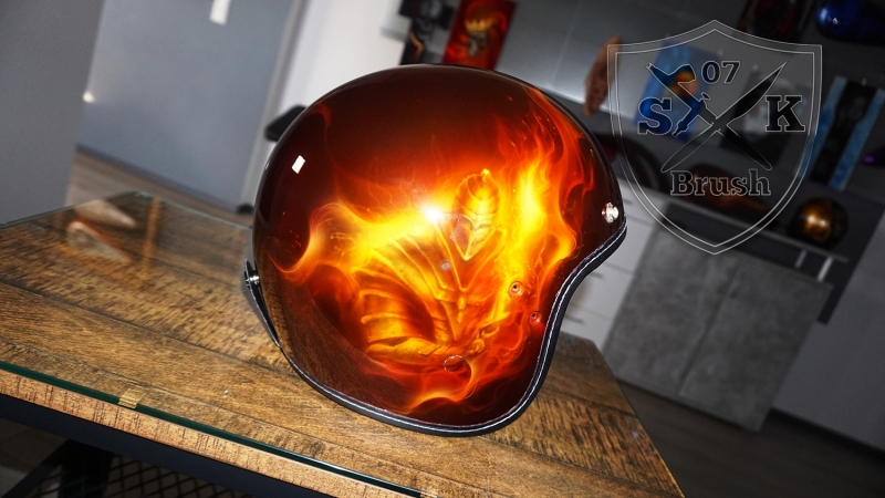 Harley-Davidson-Airbrush-Dragon-Fire-Komplett-Helm3