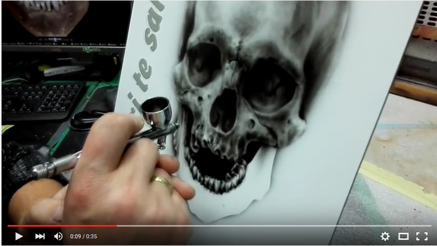 Short Step Skull Airbrush Paint
